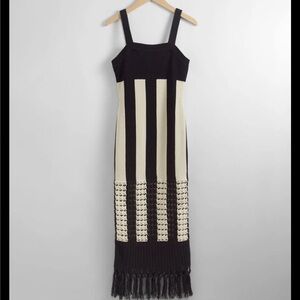 &Other Stories Crochet Midi Dress